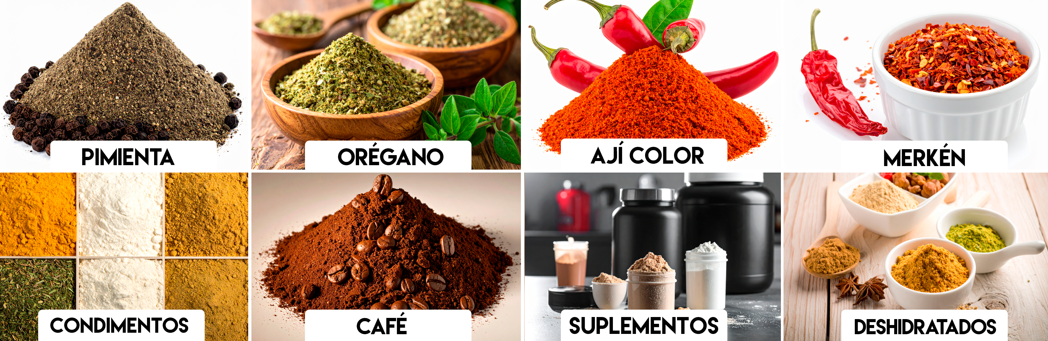 Variedad de alimentos líquidos para maquila